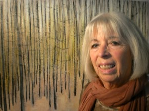 Ine de Charro bij eigen werk